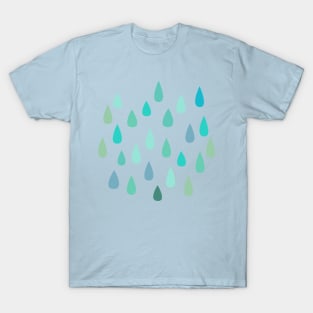 Blue and Green Raindrops T-Shirt